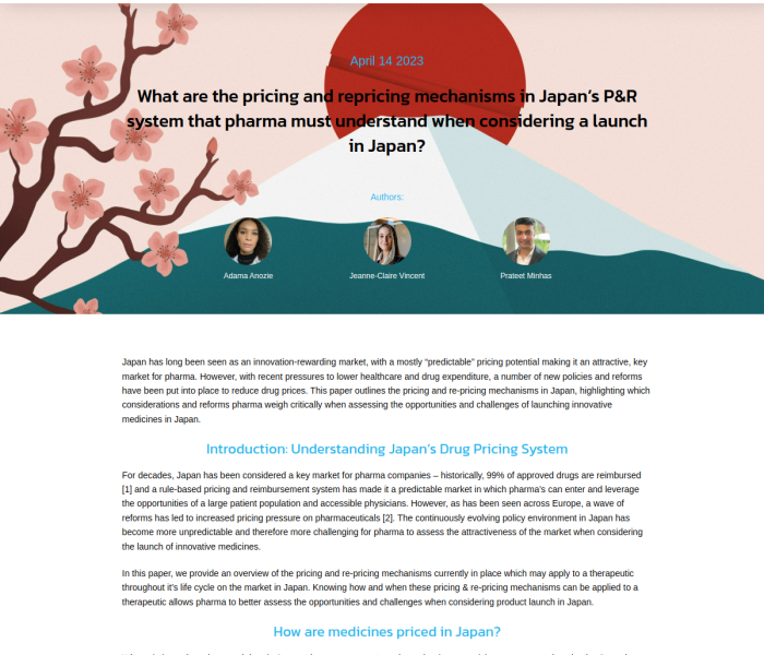 Pricing and repricing mechanisms in Japan