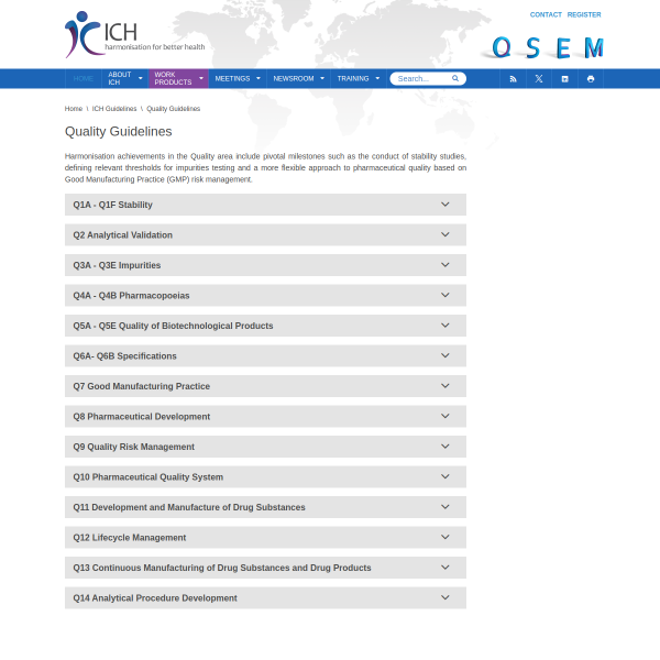 ICH Quality Guidelines